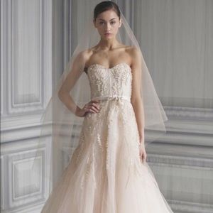 Monique Lhuillier Candy blush bridal gown wedding dress size 0